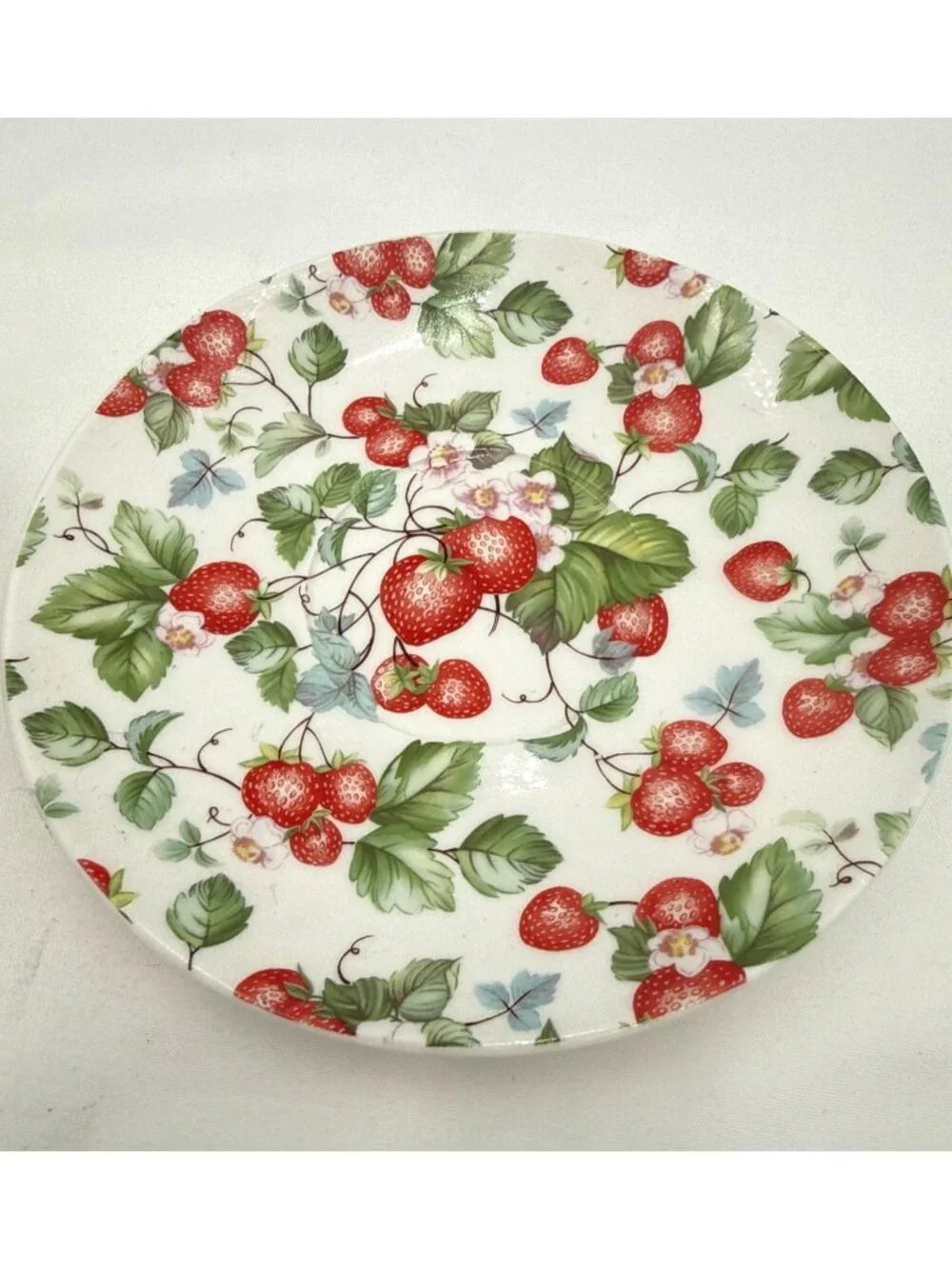 Grace Fine Porcelain Tea For One Set Strawberry Print Teapot Infuser Cup & Sauce